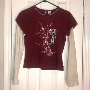 Canyon River Blues Burgundy Top Size XL